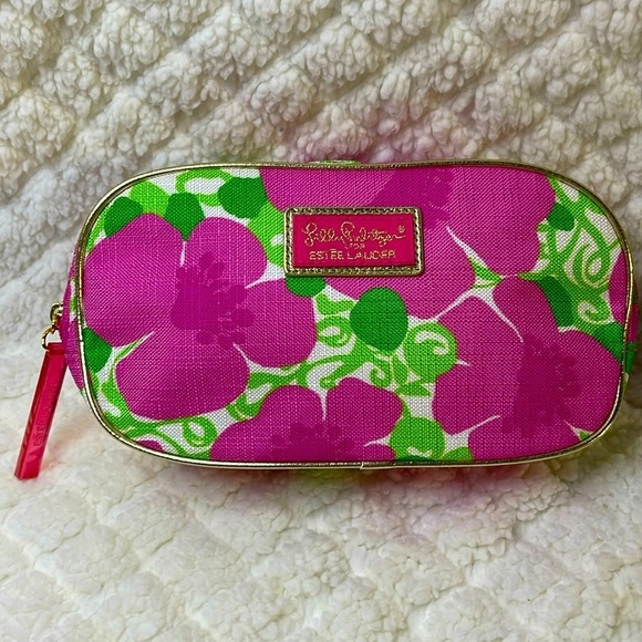 Estee Lauder Floral Cosmetic Makeup Bag by Lilly Pulitzer Travel Pouch Pink - Picture 1 of 6